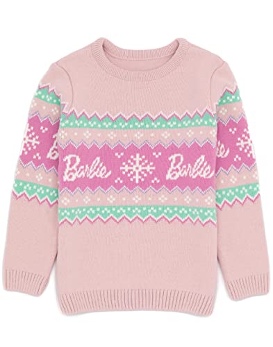 Barbie Girls Christmas Jumper Kids Logo rosa gestrickt Weihnachten Pullover 11-12 Jahre von Barbie