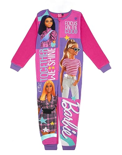 Barbie Girls' Pink All-in-One Nachtwäsche | Erlebe den Charme bequemen Pinken Onesie | Ideal für Freizeit und Entspannung | Hergestellt für ultimative Gemütlichkeit von Barbie