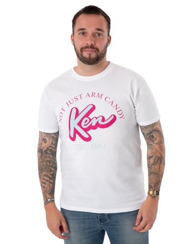 Barbie Herren Weißes Kurzarm-T-Shirt | Ken Not Just Arm Candy Klassisches Farbdesign | Authentisches Movie Merchandise | Komfortables & stilvolles Geschenk für Ihn von Barbie