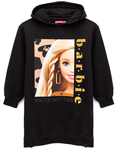 Barbie Hoodie Kleid Mädchen Kinder Pearl Leopard Drucken Schwarze Pullover 3-4 Jahre von Barbie