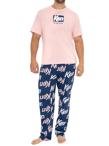 Barbie Ken Schlafanzug | Herren Pyjama Lang | Schlafanzug Herren | Rosa XXL von Barbie