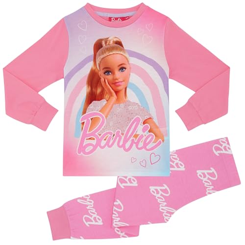 Barbie Langes Pyjama-Set für Mädchen, rose, 6-7 Years von Barbie