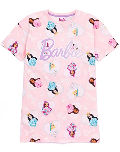 Barbie Mädchen Nachthemd Nachthemd | Kinder rosa Puppe Einhorn Kurzarm Pyjama Kleidung Merchandise von Barbie