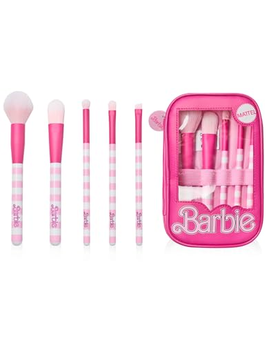 Barbie Make-up-Pinsel-Set für Damen | Beauty Blender mit Aufbewahrungsbox mit Reißverschluss in Pink | Gestreifte weiche Beauty-Gesichtspinsel und Make-up-Tasche mit durchsichtigem Fenster Barbie Make-up-Pinsel-Set für Damen | Beauty Blender mit Aufbewahrungsbox mit Reißverschluss in Pink | Gestreifte weiche Beauty-Gesichtspinsel und Make-up-Tasche mit durchsichtigem Fenster von Barbie