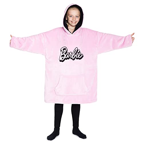 Barbie Pullover Mädchen Hoodie Decke, Fleece Oversized Blanket Hoodie Mädchen (Rosa) von Barbie