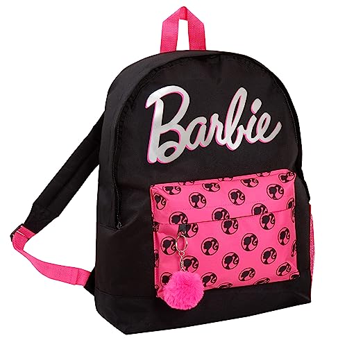 Barbie Rucksack für Erwachsene, Teenager, Mädchen, Kinder, Schule, College, Rucksack, schwarze Reisetasche, rose, Einheitsgröße von Barbie