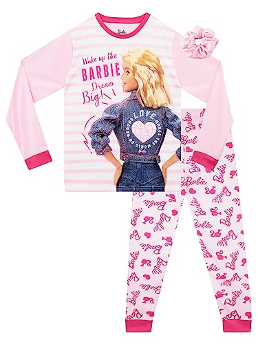 Barbie Schlafanzüge für Mädchen | Kinder Pyjama Set mit Scrunchie | Pyjama für Mädchen | Rosa 104 von Barbie