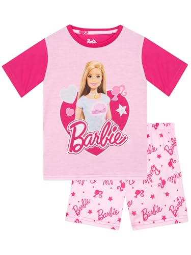 Barbie Schlafanzug | Pyjama Kurz Madchen | Pyjama Mädchen | Schlafanzüge Für Kinder| Kinderschlafanzug | Rosa 122 von Barbie