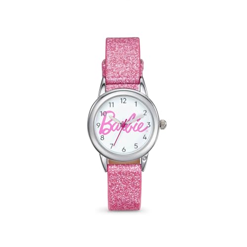 Barbie Script Logo Uhr mit rosa Glitzerband, rosa, Pink von Barbie