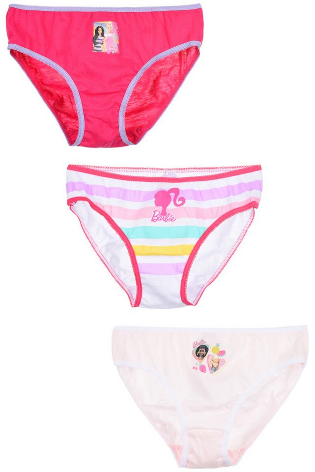 Barbie Slip mit Glitzer (3-St) Mädchen Unterhosen Gr.104 -140 cm von Barbie