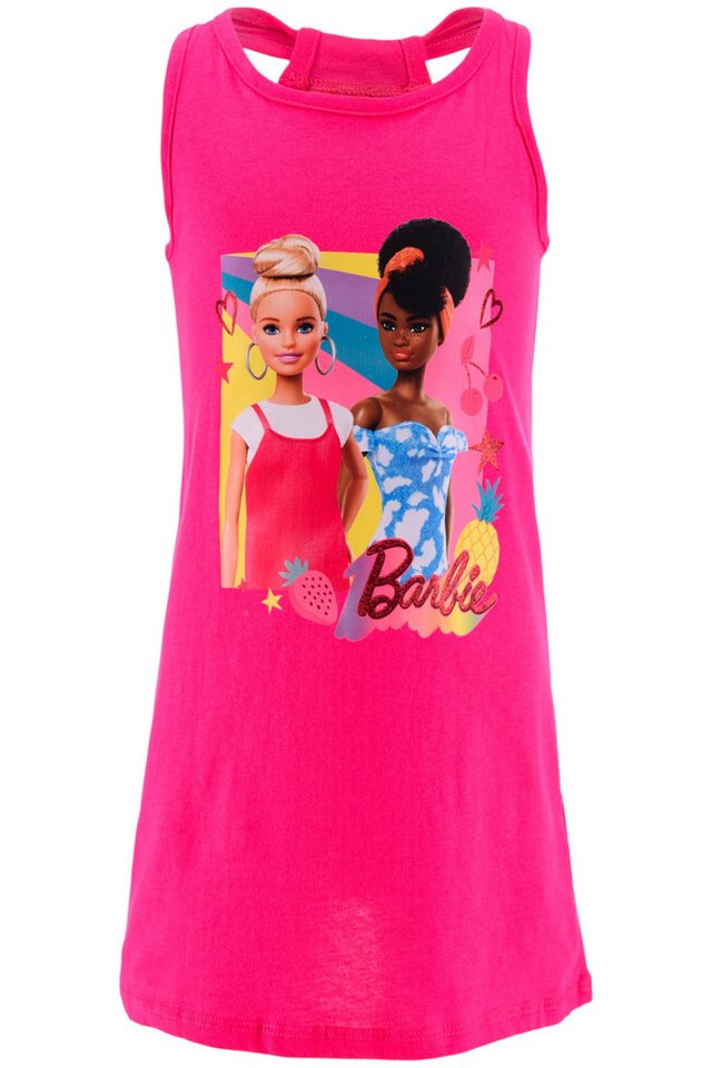Barbie Sommerkleid mit Glitzerdetails Mädchen Jerseykleid Gr. 104-140 cm von Barbie