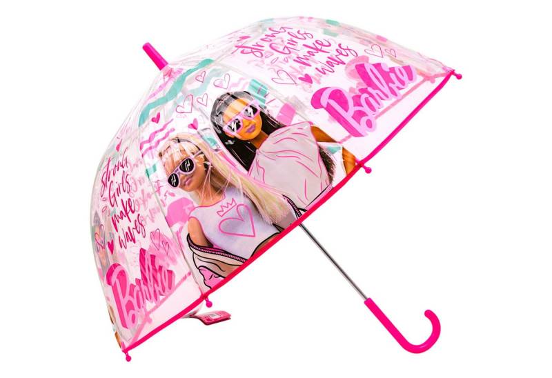 Barbie Stockregenschirm Strong Girls make Waves, Mädchen Regenschirm Kuppelschirm Ø 70, L.: 68 cm von Barbie