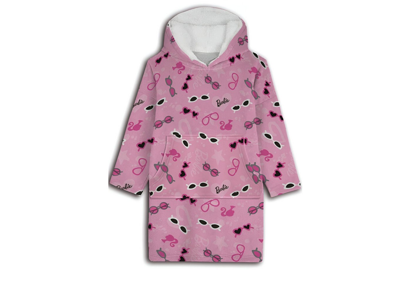 Barbie Sweatponcho Barbie Kuschelponcho Kuscheldecke mit Ärmeln Kapuze Tasche XS-L von Barbie