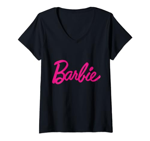 Barbie Sweatshirt für Damen, offizielles Barbie-Logo T-Shirt mit V-Ausschnitt von Barbie