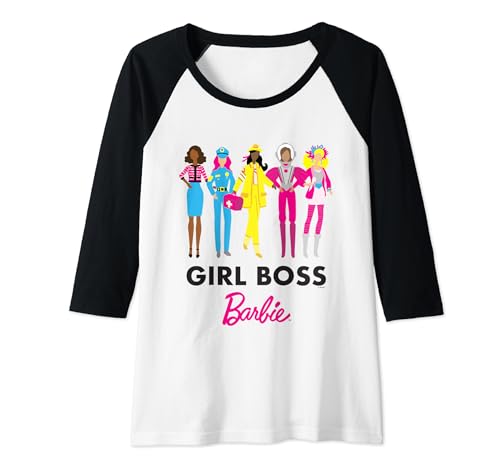 Barbie T-Shirt, offizielles Mädchen, Chef, mehrere Farben Raglan von Barbie