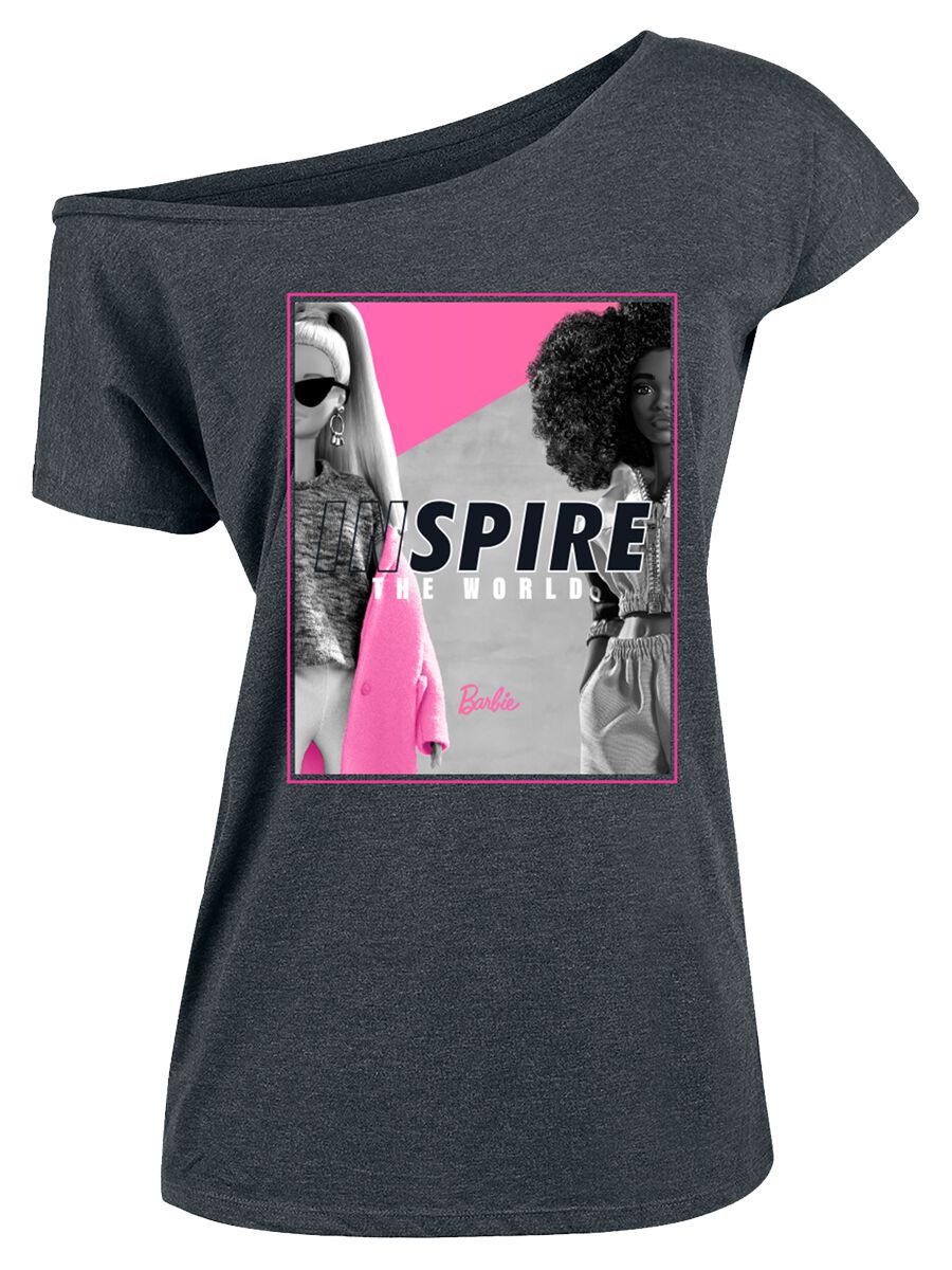 Barbie T-Shirt - Barbie Inspire - S bis 3XL - für Damen - Größe S - grau  - Lizenzierter Fanartikel von Barbie