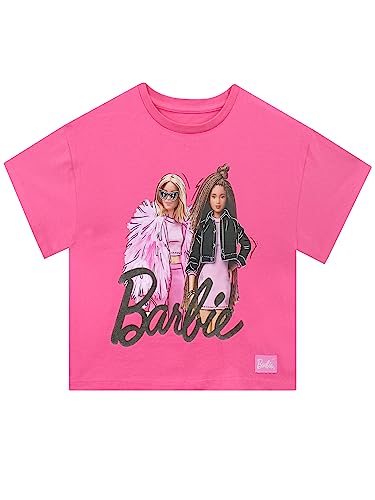 Barbie T-Shirt Mädchen | Rosa Mädchen T-Shirt für Sommer Boxy T-Shirt für Mädchen | Offizielle Handelswaren | Rosa 110 von Barbie