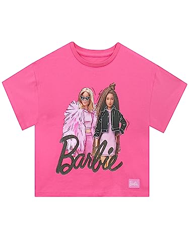 Barbie T-Shirt Mädchen | Rosa Mädchen T-Shirt für Sommer Boxy T-Shirt für Mädchen | Offizielle Handelswaren | Rosa 122 von Barbie