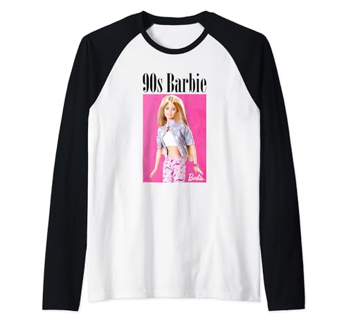 Barbie T-Shirt für Damen, offiziell, Barbie 90er Jahre Raglan von Barbie