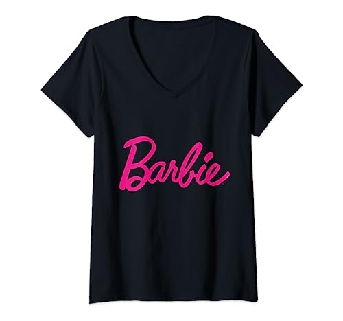 Barbie T-Shirt für Damen, offizielles Barbie-Logo, mehrfarbig T-Shirt mit V-Ausschnitt von Barbie