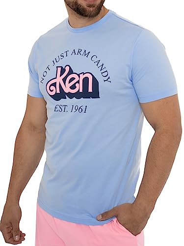 Barbie T-Shirt für Männer | Herren Kleidung Ken | Trendiges Herren T-Shirt in Blau mit lustigem Ken-Aufdruck | Rosa L von Barbie