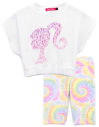 Barbie T-Shirt mit Cycle Shorts Set Mädchen Kinder Logo Krawatte Dye Outfit 3-4 Jahre von Barbie