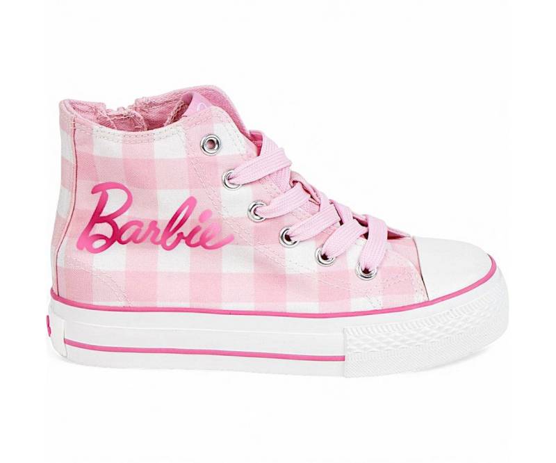 Barbie High Top Karo Sneaker hochgeschnittene Kinder Freizeitschuhe aus Baumwolle Gr. 30 - 35 von Barbie
