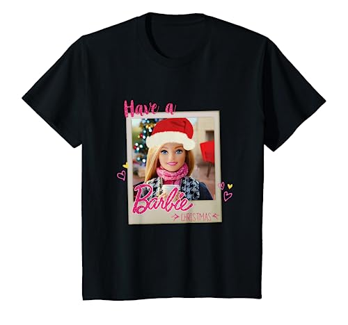 Kinder Barbie Kinder T-Shirt, offiziell, Barbie Christmas T-Shirt von Barbie