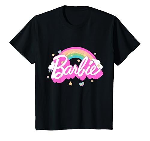 Kinder Barbie T-Shirt für Mädchen, offizielles Barbie Regenbogen T-Shirt von Barbie