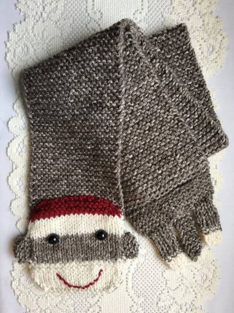 Affe Schal Handgestrickt Braun, Rot, Creme | #267 Affe Schal Handgestrickt Braun, Rot, Creme | #267 von BarbooCreations