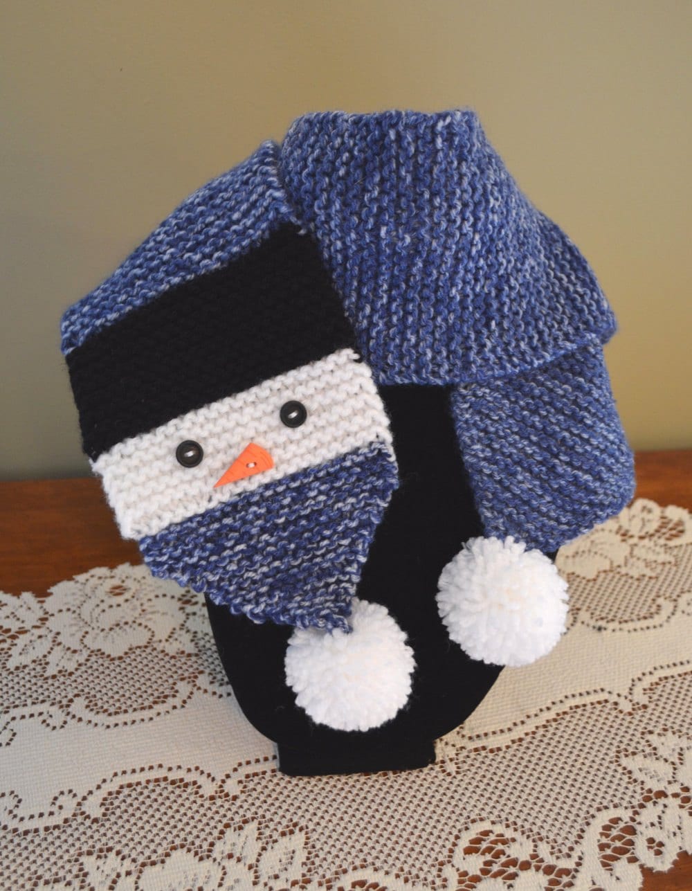 Blau Weiß Schwarzer Schneemann Schal | Artikel #260 Blau Weiß Schwarzer Schneemann Schal | Artikel #260 von BarbooCreations