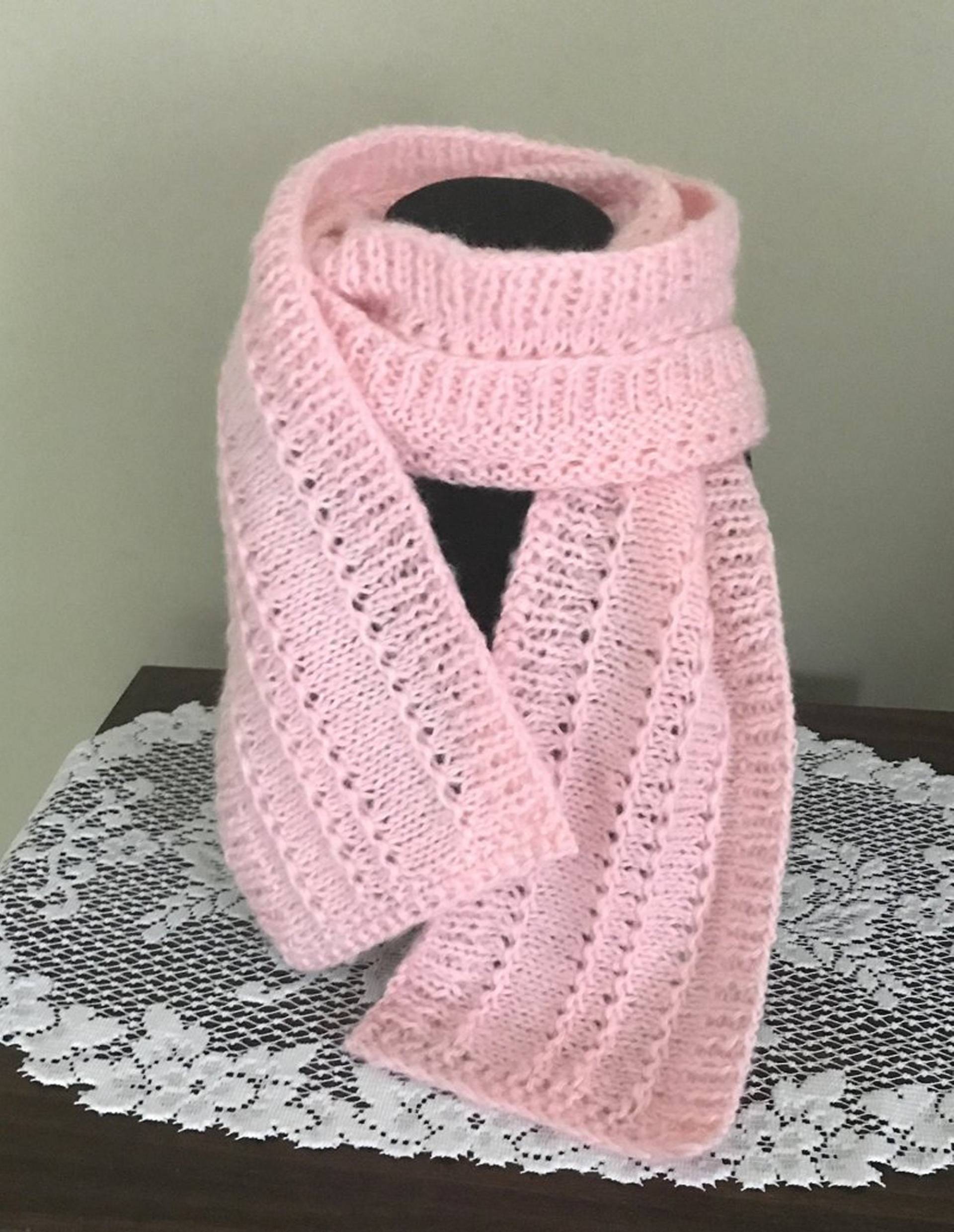 Nerz Mohair Kaschmir Handgestrickter Schal Rosa | Artikel #236 Nerz Mohair Kaschmir Handgestrickter Schal Rosa | Artikel #236 von BarbooCreations