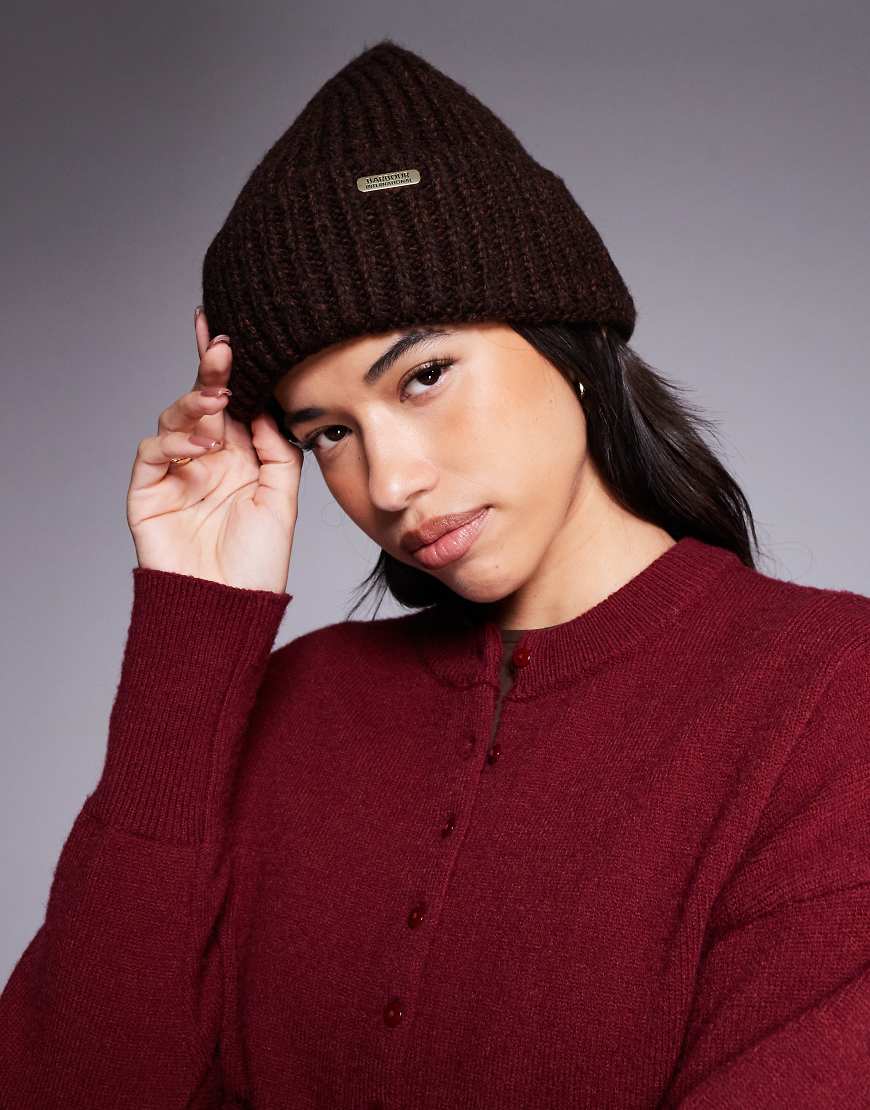 Barbour International - Aria - Strickmütze in Schokobraun-Brown von Barbour International