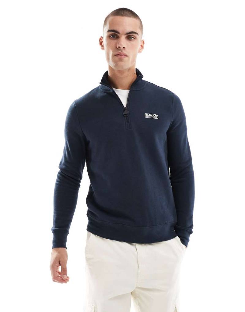 Barbour International - Basic-Sweatshirt in Marineblau mit kurzem Reißverschluss von Barbour International
