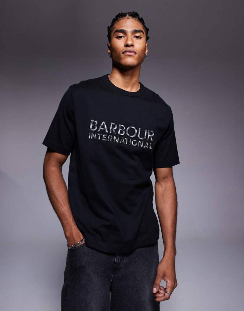 Barbour International - Bertie - T-Shirt in Schwarz mit Logo von Barbour International