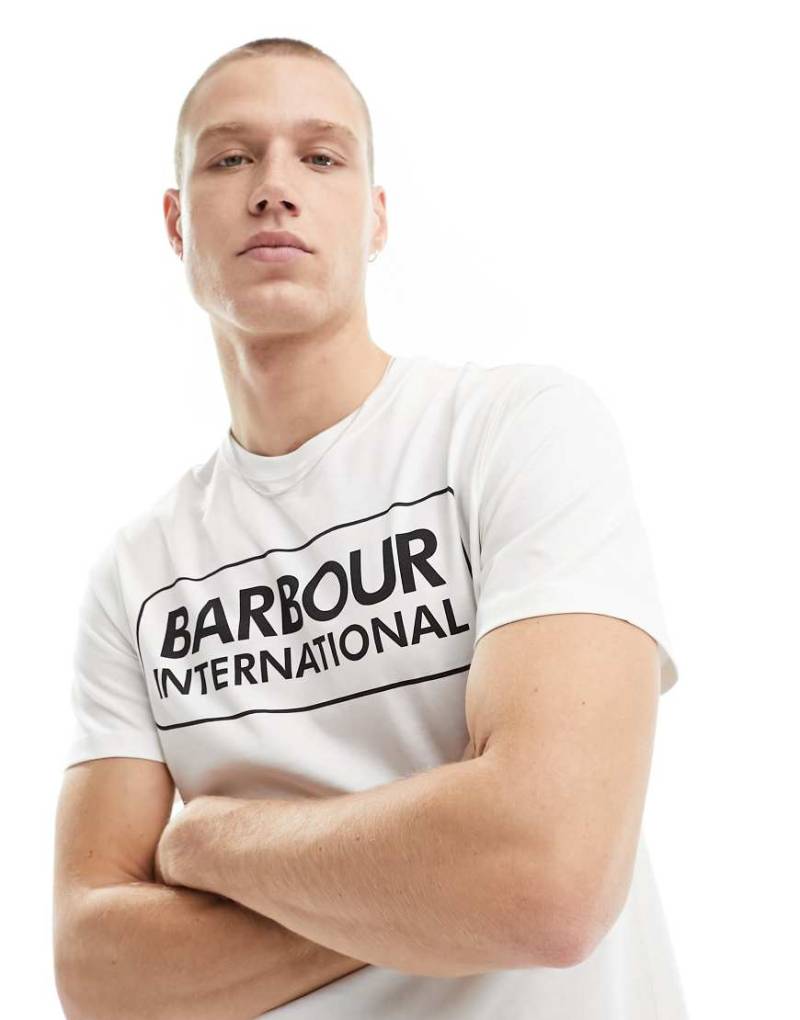 Barbour International - Essential - Weißes T-Shirt mit großem Logo von Barbour International