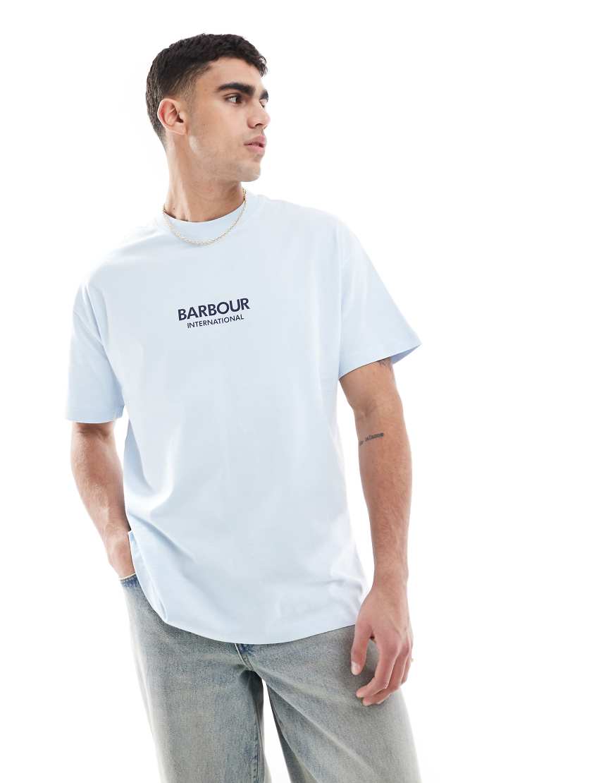 Barbour International - Formula - Oversize-T-Shirt in Eisblau von Barbour International