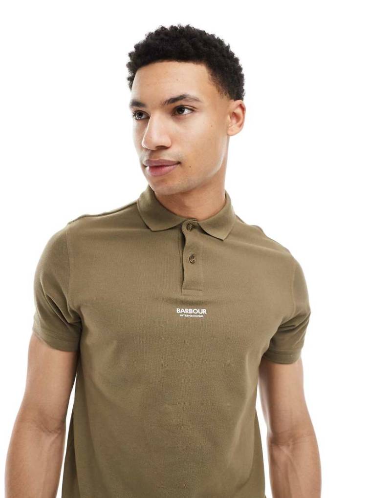 Barbour International - Formula - Polohemd in Khaki, exklusiv bei ASOS-Grün von Barbour International