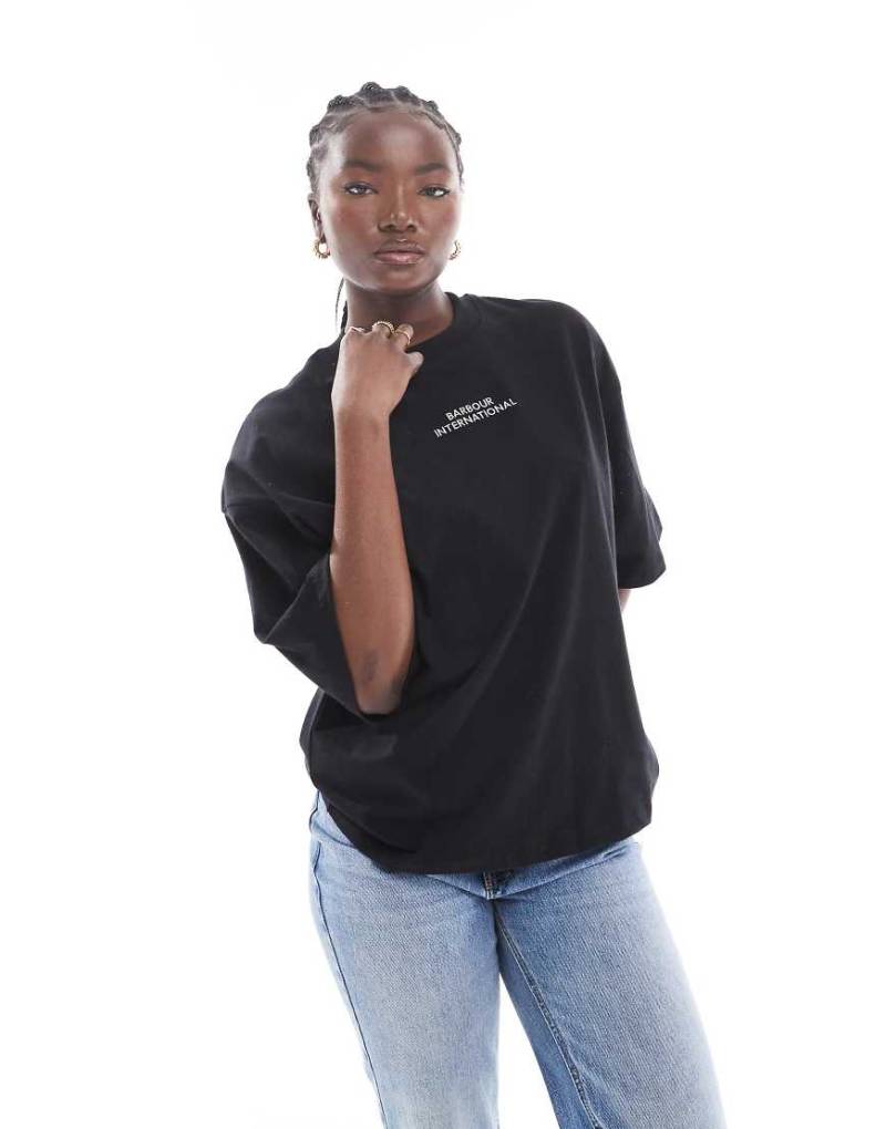 Barbour International - Franchesca - T-Shirt in Schwarz mit Logo von Barbour International