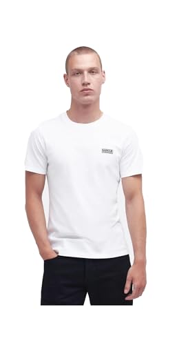 Barbour International Herren Schmales T-Shirt mit kleinem Logo, Weiß, L von Barbour International