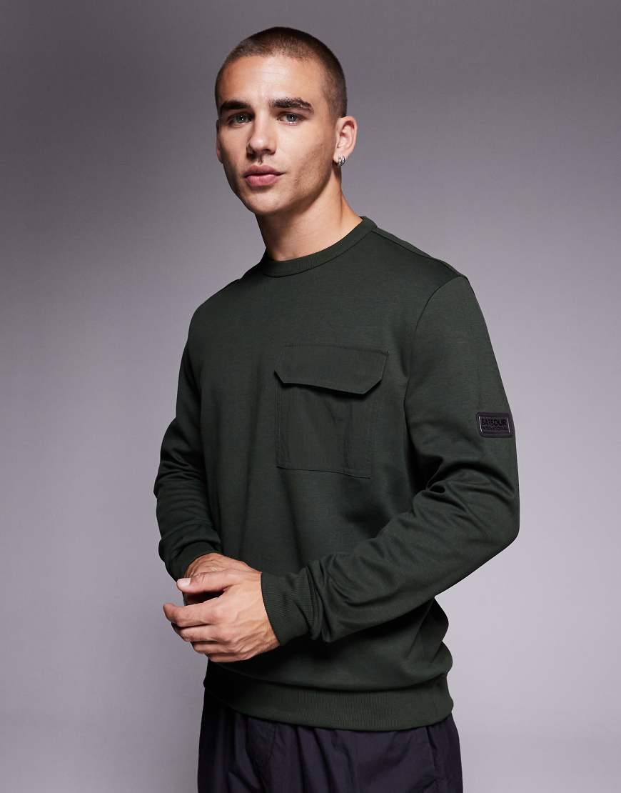 Barbour International - Ilford - Interlock-Sweatshirt in Salbeigrün mit Rundhalsausschnitt Barbour International - Ilford - Interlock-Sweatshirt in Salbeigrün mit Rundhalsausschnitt von Barbour International