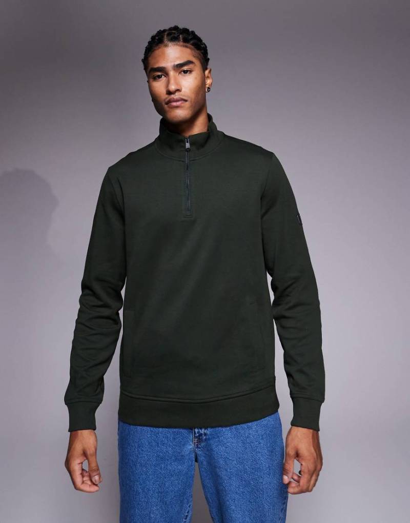 Barbour International - Ilford - Pullover aus Interlock-Stoff in Salbeigrün mit Stehkragen von Barbour International