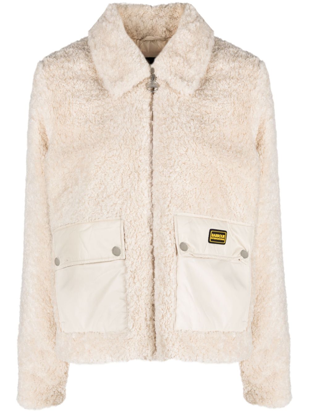 Barbour International Jacke aus Faux Shearling - Nude von Barbour International