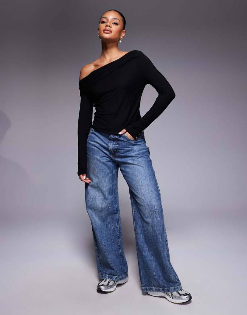 Barbour International - Juliana - Oberteil in Schwarz mit Off-Shoulder-Design von Barbour International