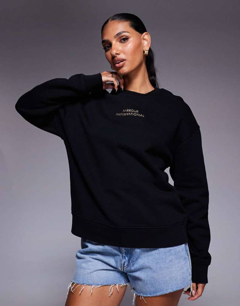 Barbour International - Kaia - Sweatshirt in Schwarz mit Logo von Barbour International