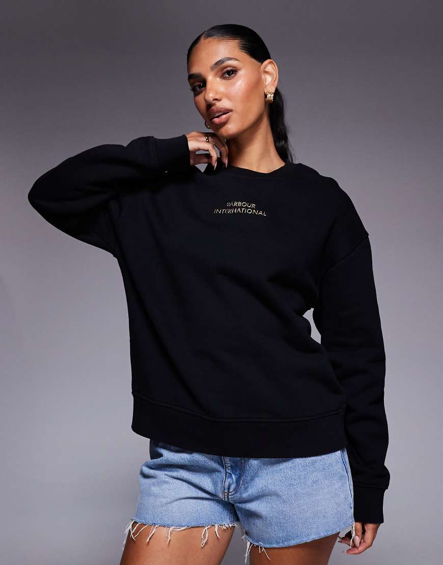 Barbour International - Kaia - Sweatshirt in Schwarz mit Logo von Barbour International