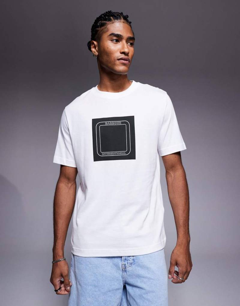 Barbour International - Loop - T-Shirt in Weiß mit Print von Barbour International