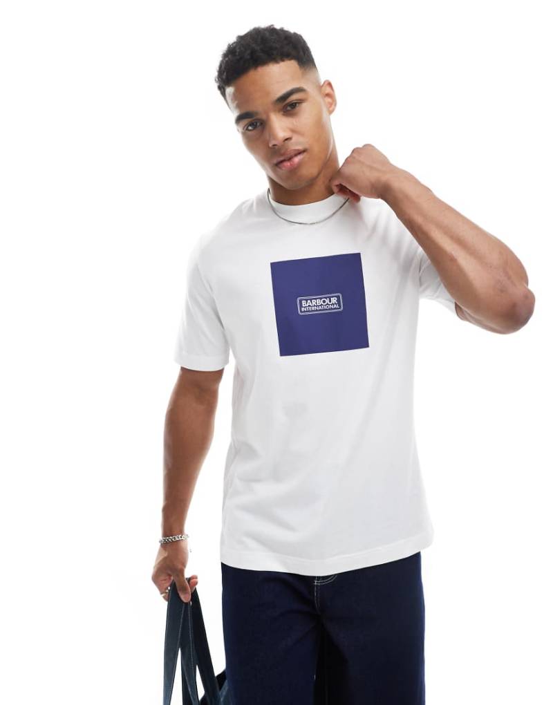 Barbour International - Mass - T-Shirt in Weiß mit Print von Barbour International