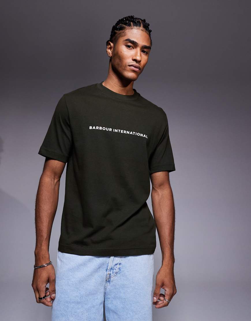 Barbour International - Motored - T-Shirt in Salbeigrün von Barbour International