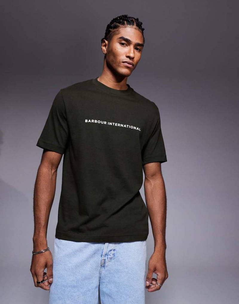 Barbour International - Motored - T-Shirt in Salbeigrün von Barbour International